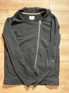 Alternative Apparel Black Asymmetrical Fleece Zip Jacket